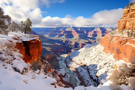 沙漠岩石上的白雪背景图片