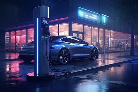 充电的新能源车辆背景图片