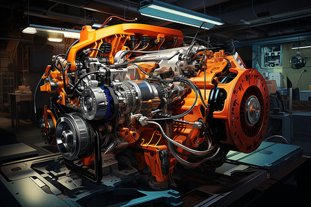 工厂中的发动机背景图片