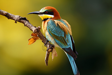 树枝上的啄木鸟背景图片