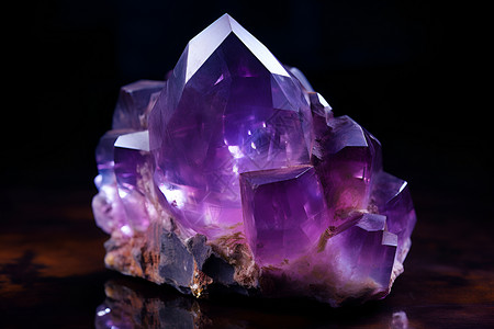 紫色水晶按钮紫色的宝石晶簇背景