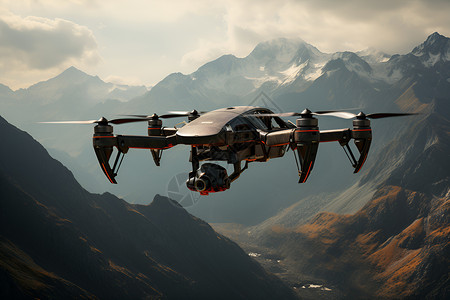 航拍十字路口未来科技之光的无人机设备设计图片