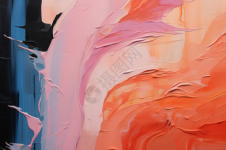抽象花霓虹绘画抽象表现主义中的绚丽油画背景