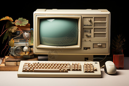 电脑台式机复古电脑背景