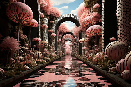 梦幻童话园林背景图片