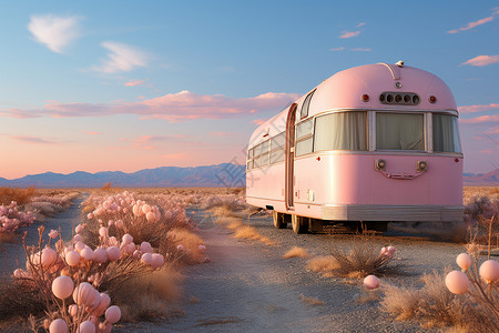 粉色沙漠的奇迹背景图片