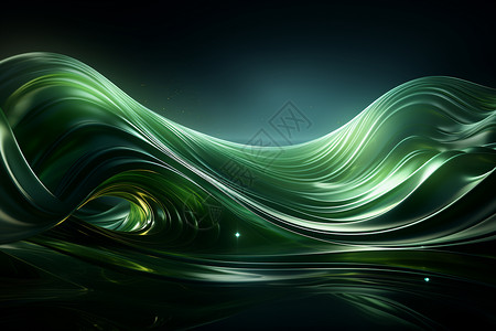 艺术绿色波浪背景图片