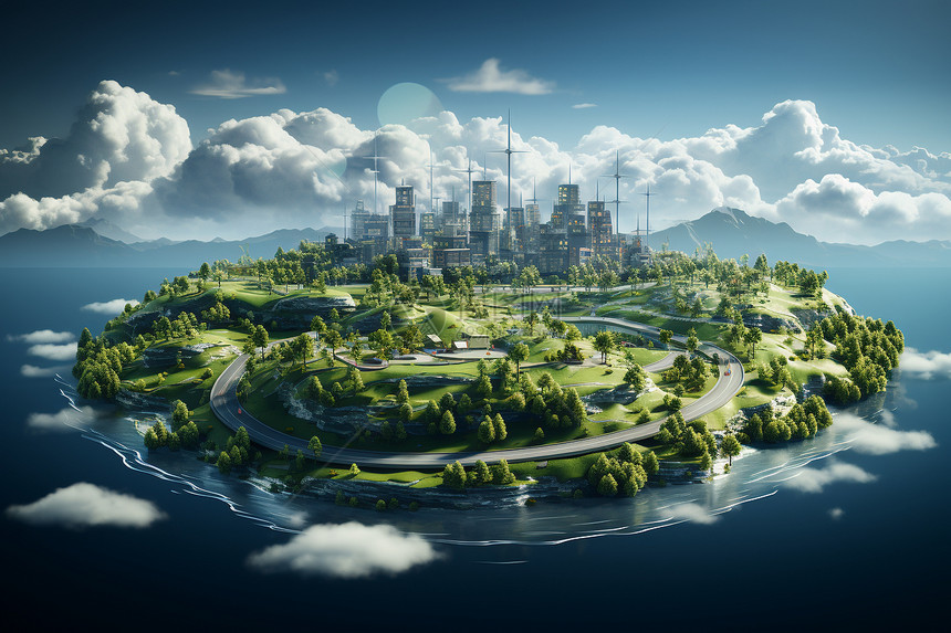 新能源小岛城市图片