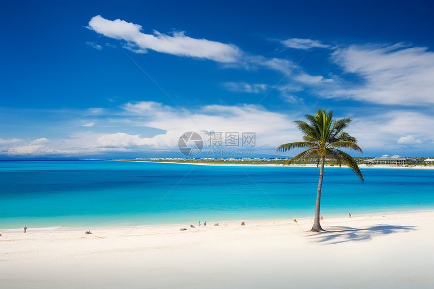 碧海蓝天白沙滩图片