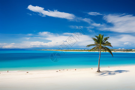 碧海蓝天白沙滩背景图片