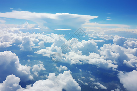 云朵形状形状各异的云彩背景