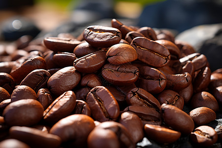 高端烘焙的咖啡豆背景图片