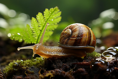 清晰的蜗牛细节镜头背景图片