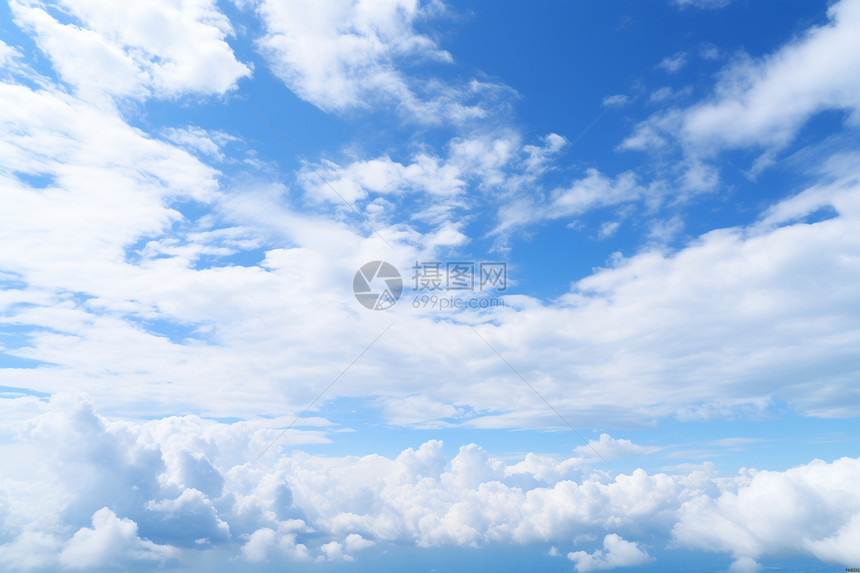 蓝天白云的天空景观图片