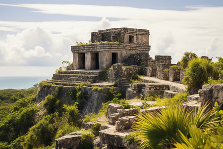 历史悠久的古代玛雅遗址背景图片