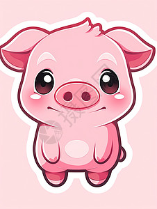 呆萌可爱的卡通小猪背景图片
