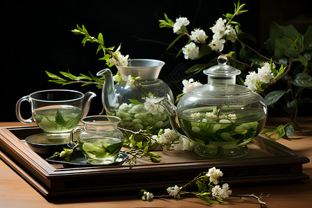 传统的东方品茶文化背景图片