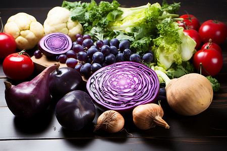 桌子上新鲜的蔬菜背景图片