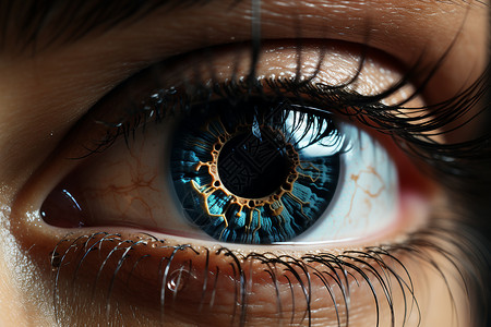 虹膜识别技术的眼球背景图片