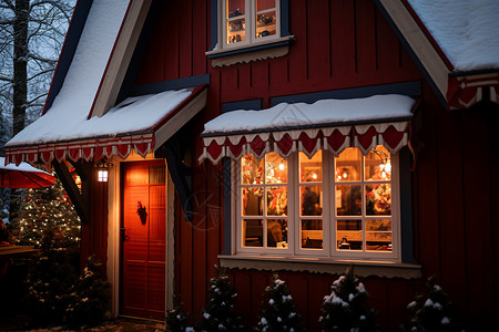 雪中的房屋背景图片