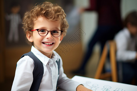戴眼镜的男孩背景图片
