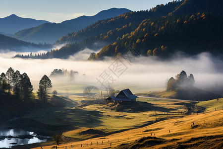 幽静住宅幽静的山间住宅背景