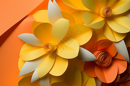 精致的折纸花束背景图片