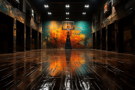 篮球框素材强调训练场地中心插画