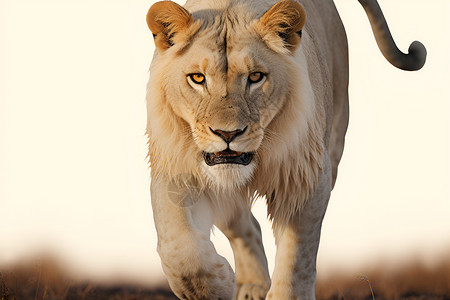 草原游猎的狮子高清图片