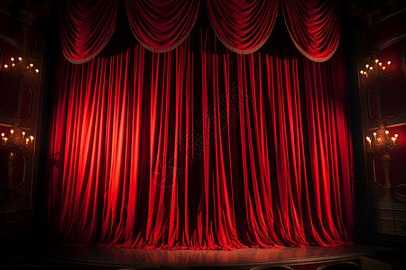 红色的舞台帷幕高清图片