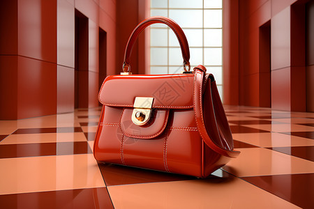 红色高雅的手提包设计背景图片