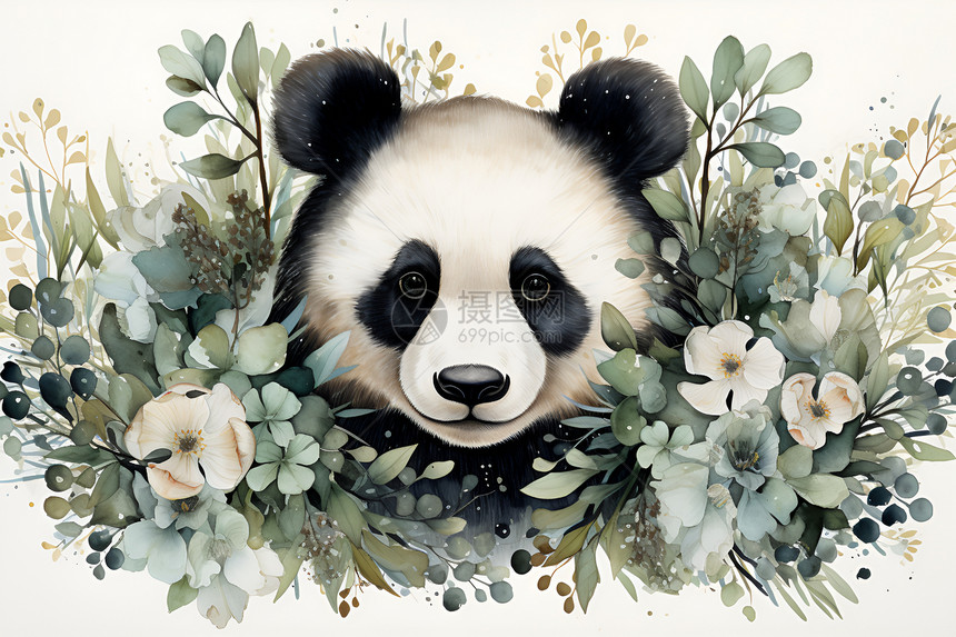 熊猫艺术插图图片