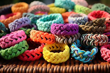 编织手镯时尚编结的高清图片