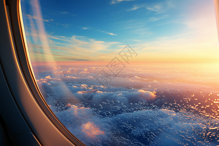 玻璃风景飞机窗外的云彩设计图片