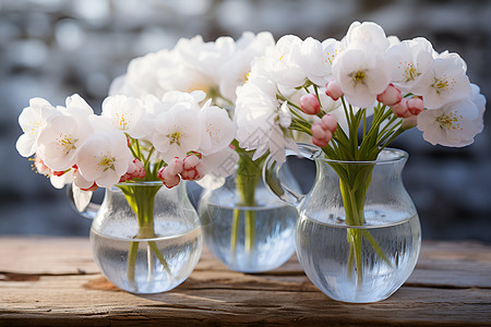 玻璃瓶中的花束背景图片