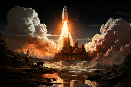 火箭发射背景图片