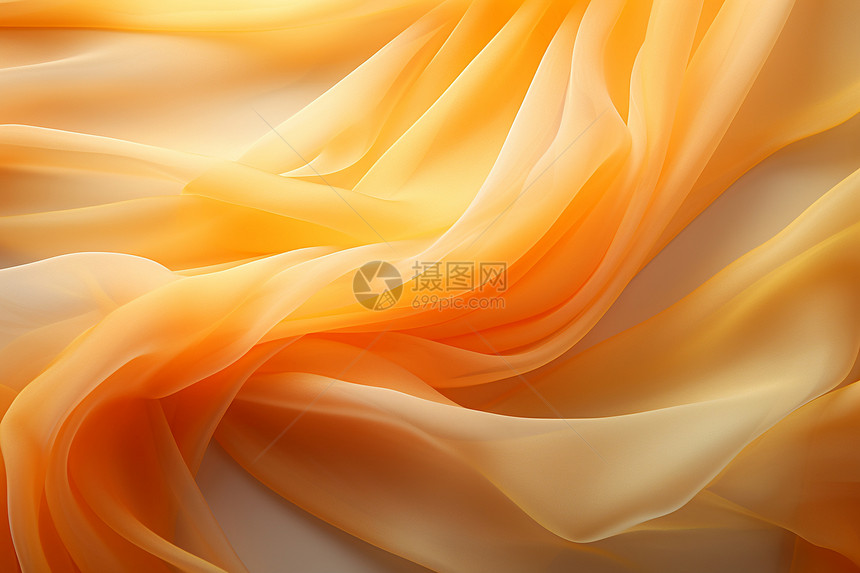 柔和的橙黄色丝绸图片