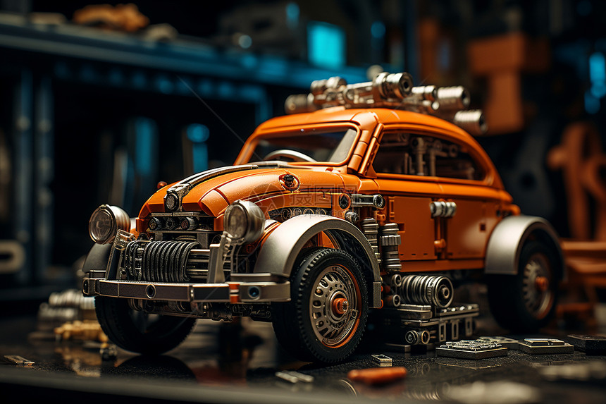 玩具汽车引擎细节图片
