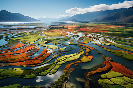 绿野山河背景图片