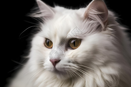 一只白色长毛猫高清图片