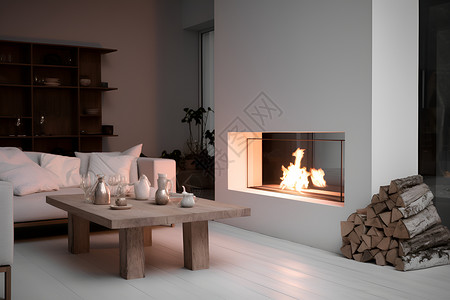 温暖的现代客厅背景图片