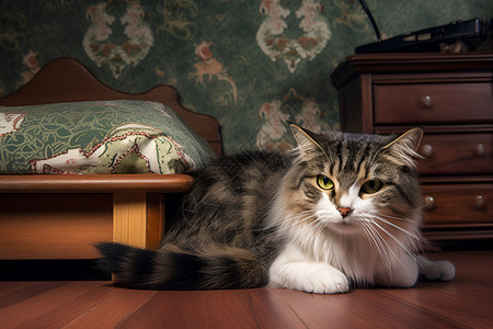 家中可爱的猫咪背景图片
