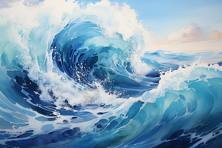 大海上的巨浪背景图片