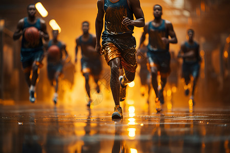 篮球比赛的运动员背景图片