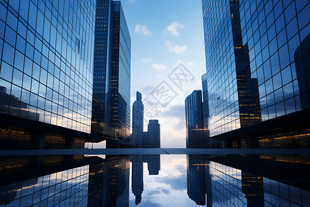 现代化都市的高楼大厦建筑背景图片