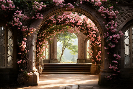 美丽的婚礼拱门背景图片