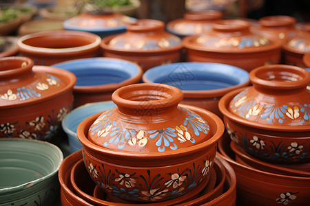 复古工业工业制造的陶瓷瓦罐背景