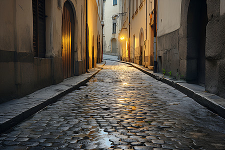 古老的欧式小镇街道背景图片