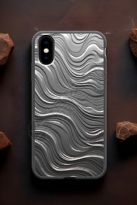 水波纹灰色手机壳背景图片