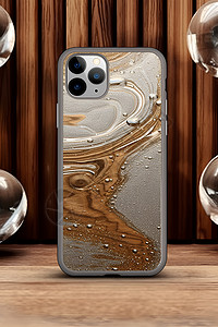 水波文纹质感的手机壳背景图片